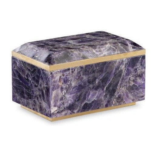 Maitland Smith Small Brass And Amethyst Box