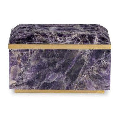 Maitland Smith Small Brass And Amethyst Box