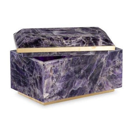 Maitland Smith Small Brass And Amethyst Box