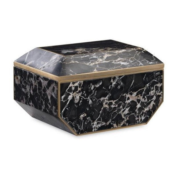 Maitland Smith Large Brass And Golden Portoro Box