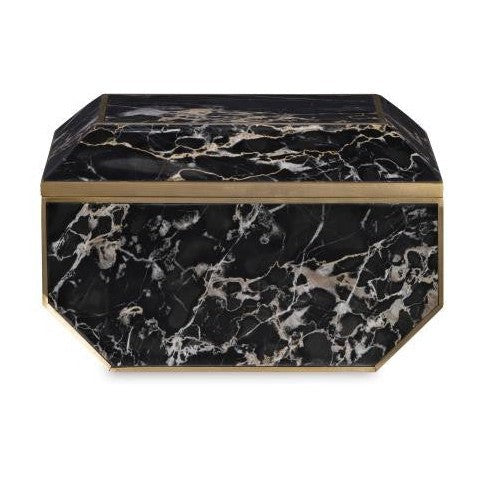 Maitland Smith Large Brass And Golden Portoro Box