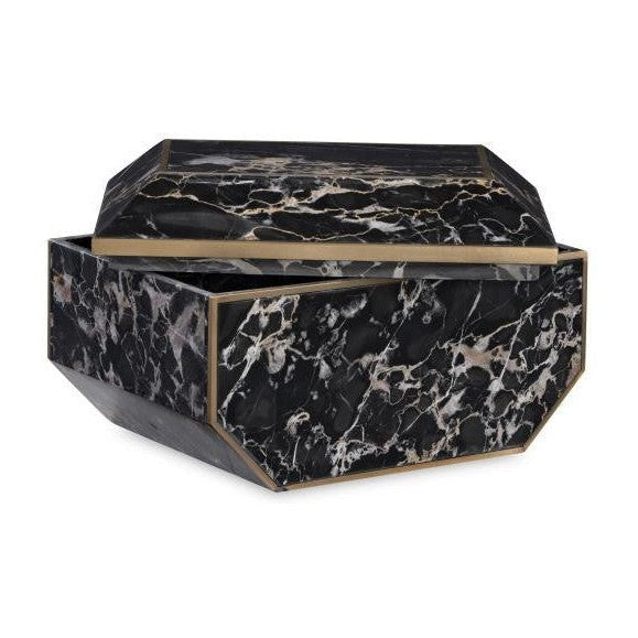 Maitland Smith Large Brass And Golden Portoro Box
