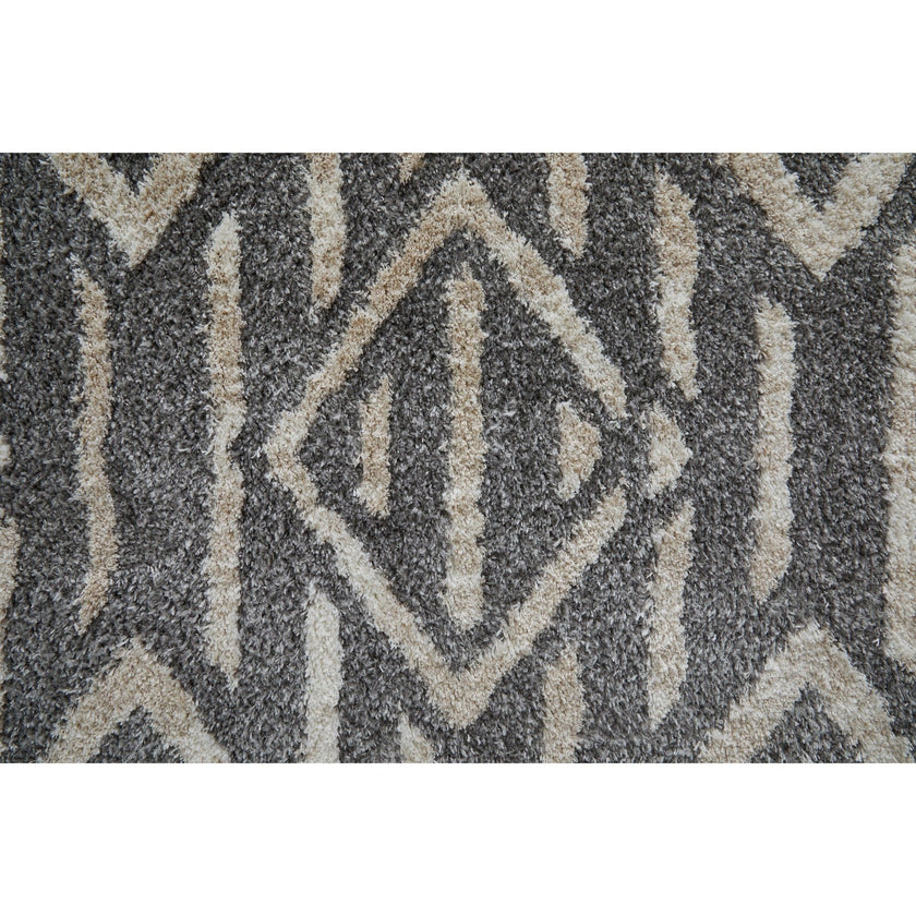 Feizy Mynka 39IBF Transitional Diamond in Gray/Ivory