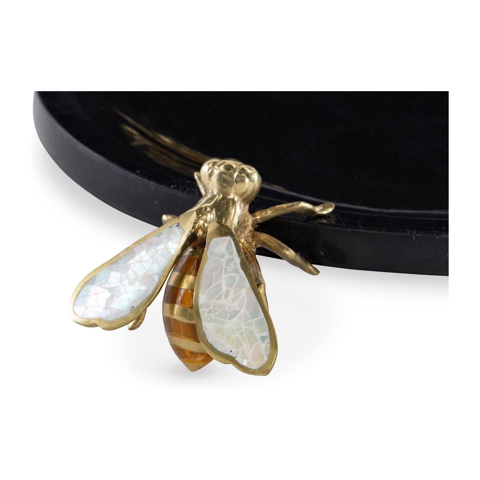 Maitland Smith Brass Bumblebee Dish