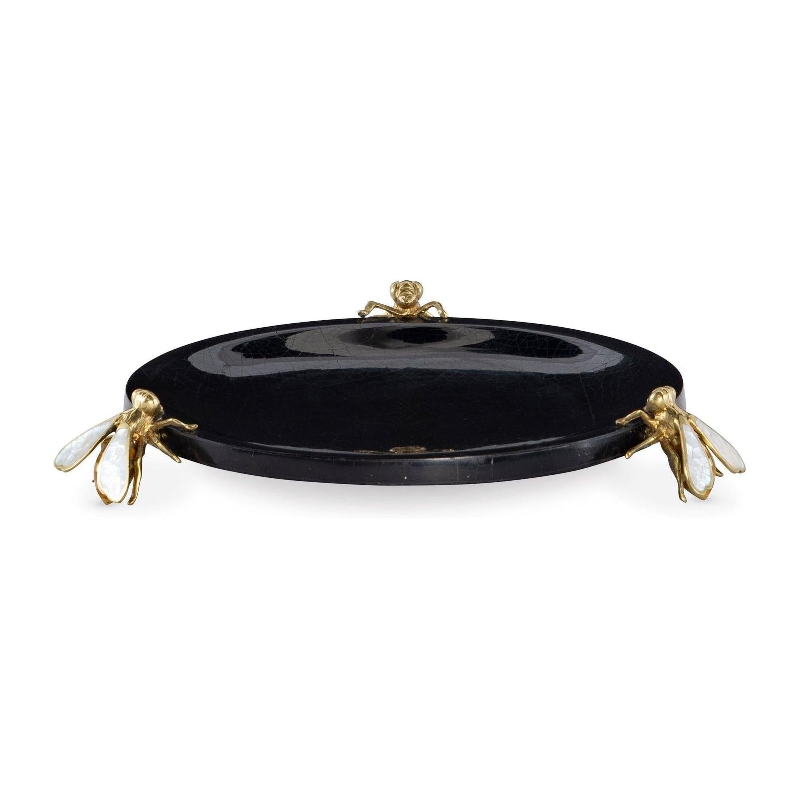 Maitland Smith Brass Bumblebee Dish