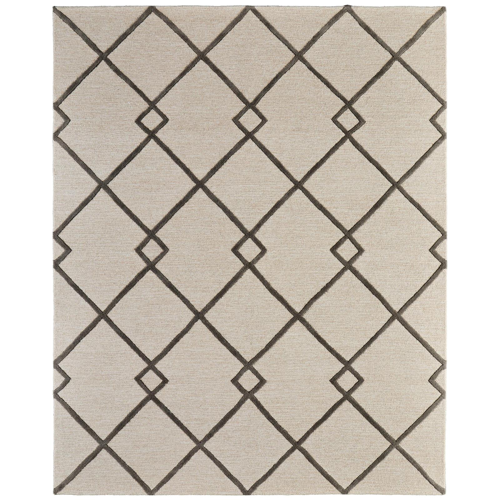 Feizy Kimball 8A36F Transitional Trellis & Lattice Rug in Ivory/Gray/Tan