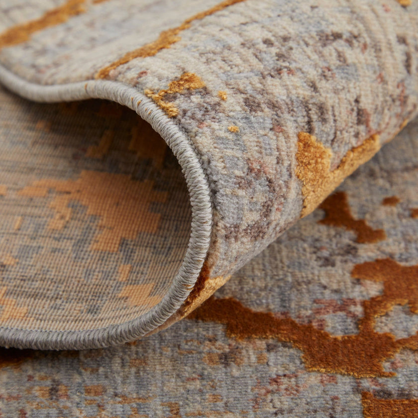 Feizy Pryor 39NEF Modern Abstract in Gold/Brown/Gray