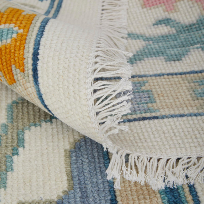 Feizy Karina 69G8F Transitional Floral & Botanical Rug in Ivory/Blue/Pink
