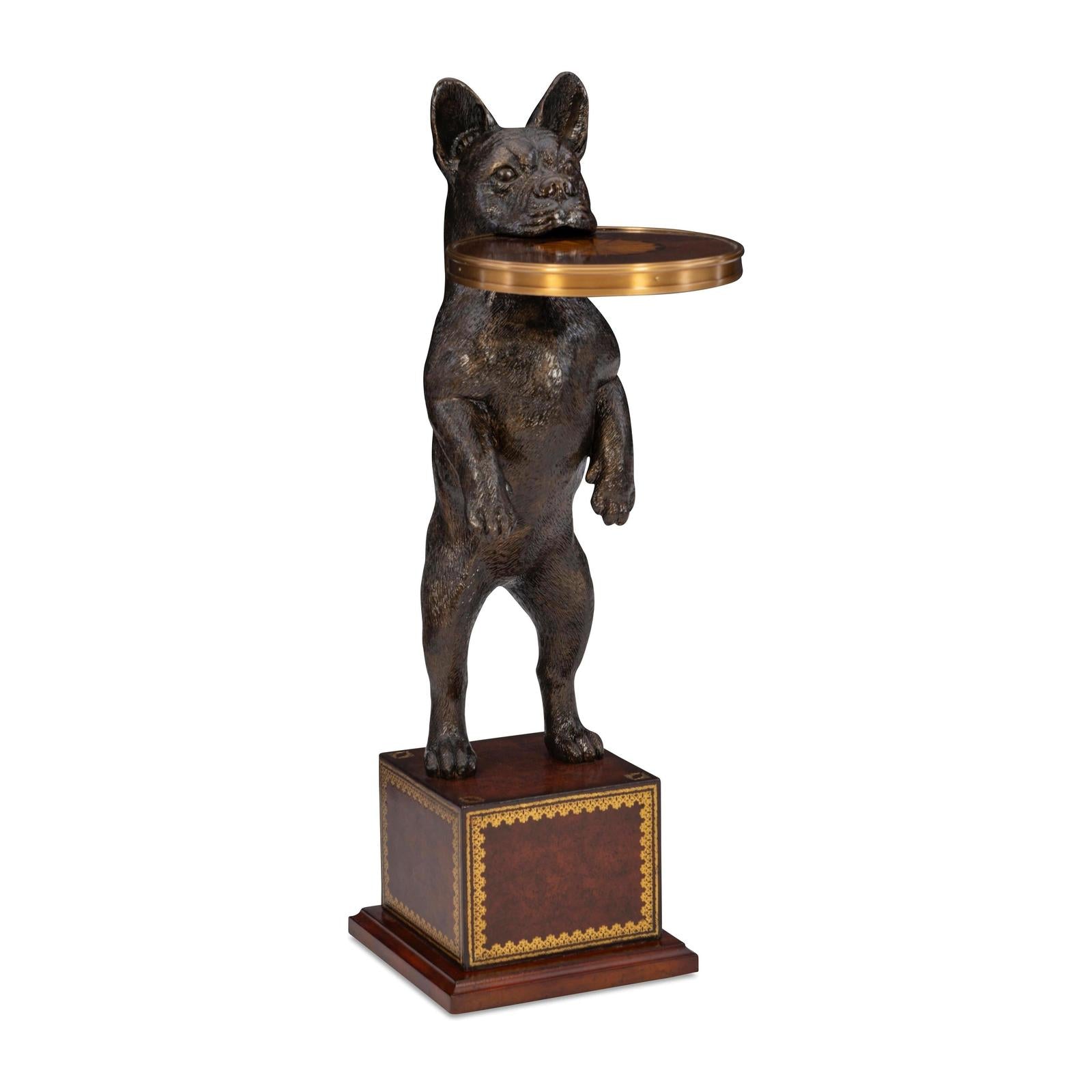 Maitland Smith French Bulldog Accent Table