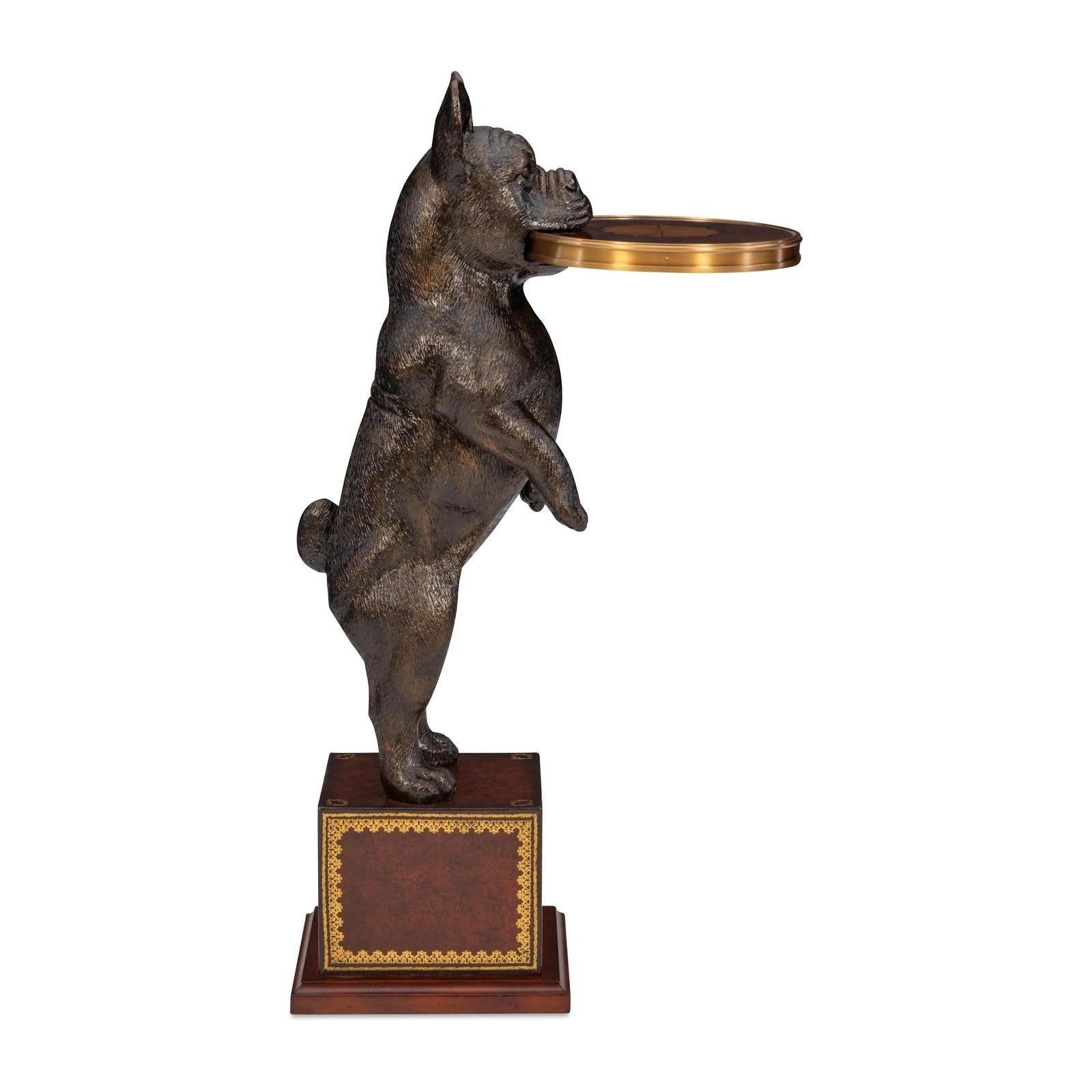 Maitland Smith French Bulldog Accent Table