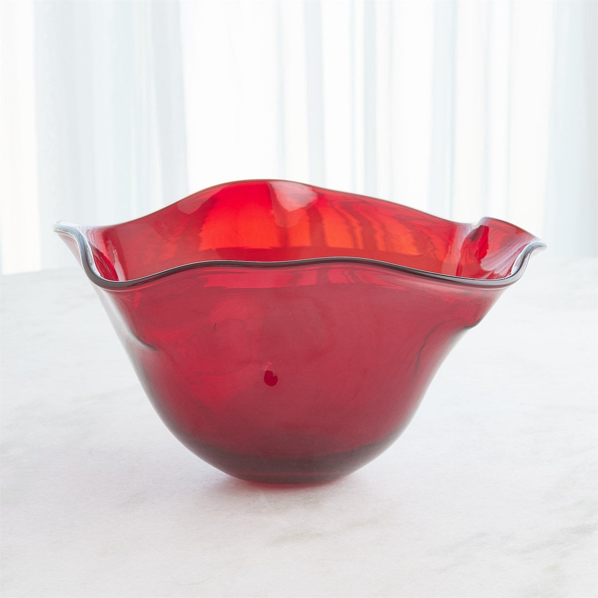 Global Views Deep Red Organic Bowl Clearance