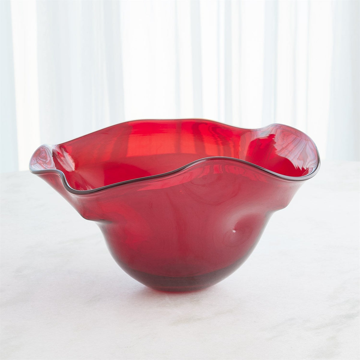 Global Views Deep Red Organic Bowl Clearance