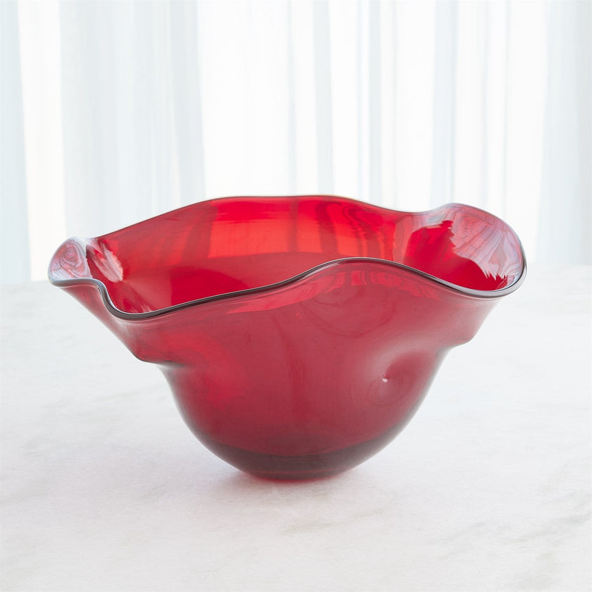 Global Views Deep Red Organic Bowl Clearance