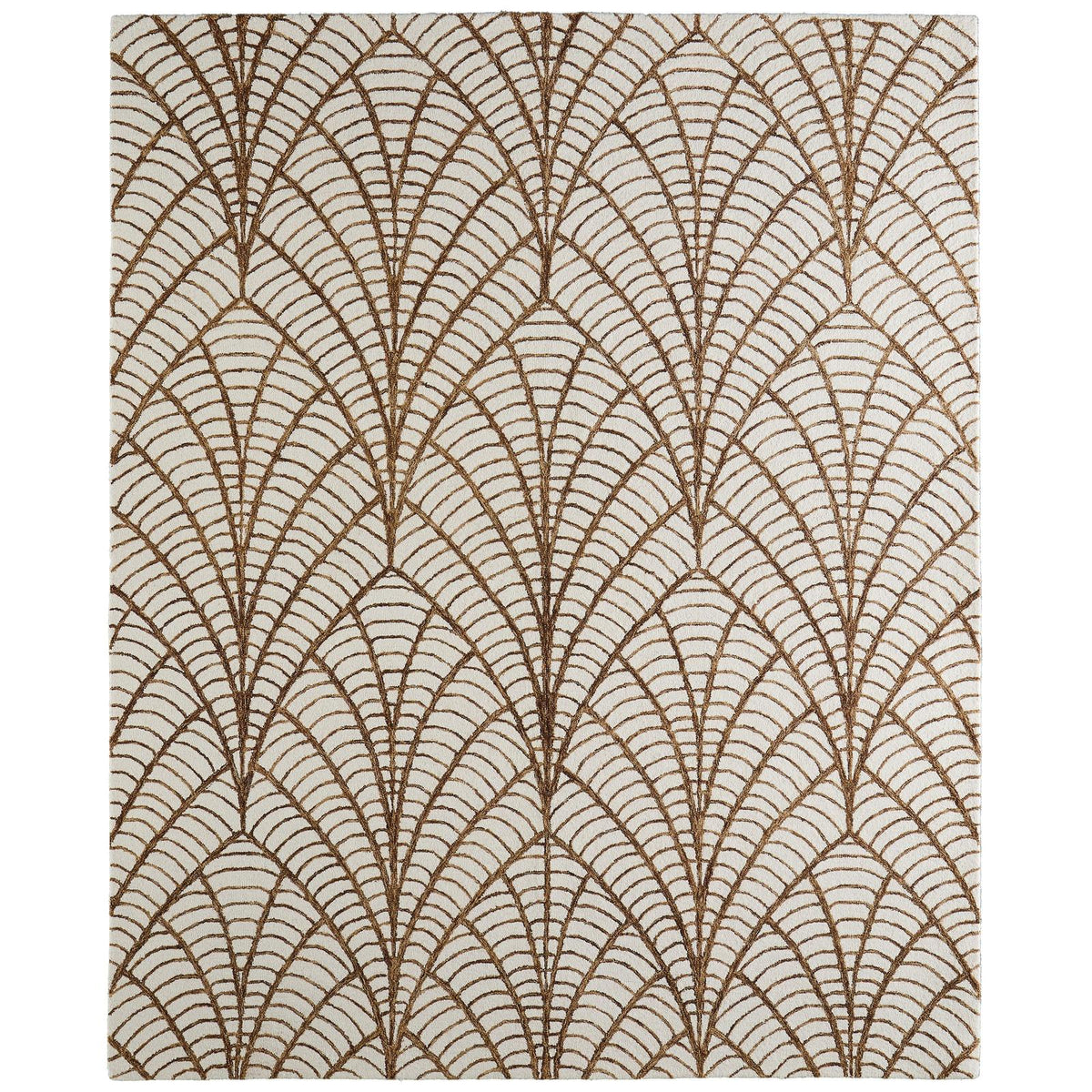 Feizy Wallace 8A44F Modern Ikat Rug in White/Brown