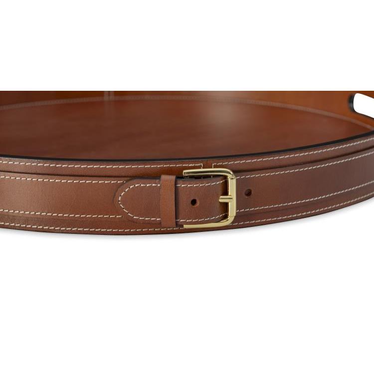 Maitland Smith Leather Buckle Tray