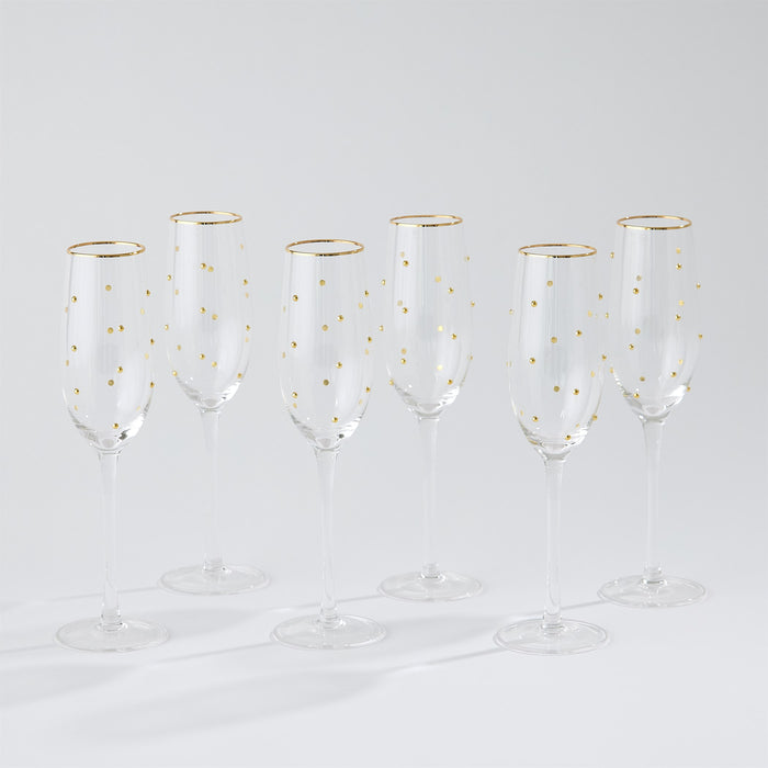 Global Views Celebration Champagne Glasses Set of 6