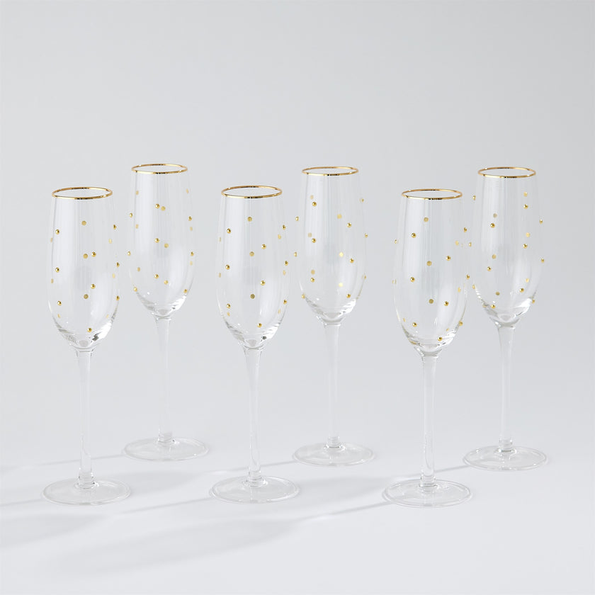 Global Views Celebration Champagne Glasses Set of 6