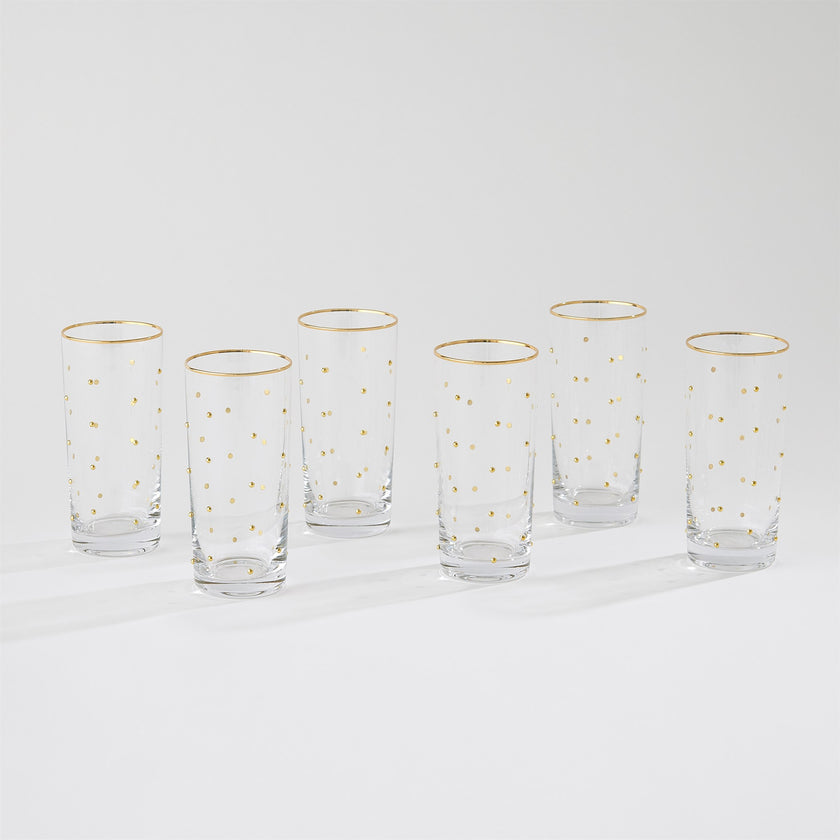 Global Views Celebration Highball Glasses Set of 6
