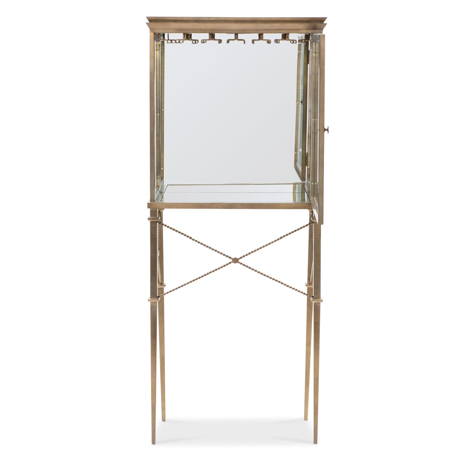 Maitland Smith Hamilton Vitrine Bar Cabinet