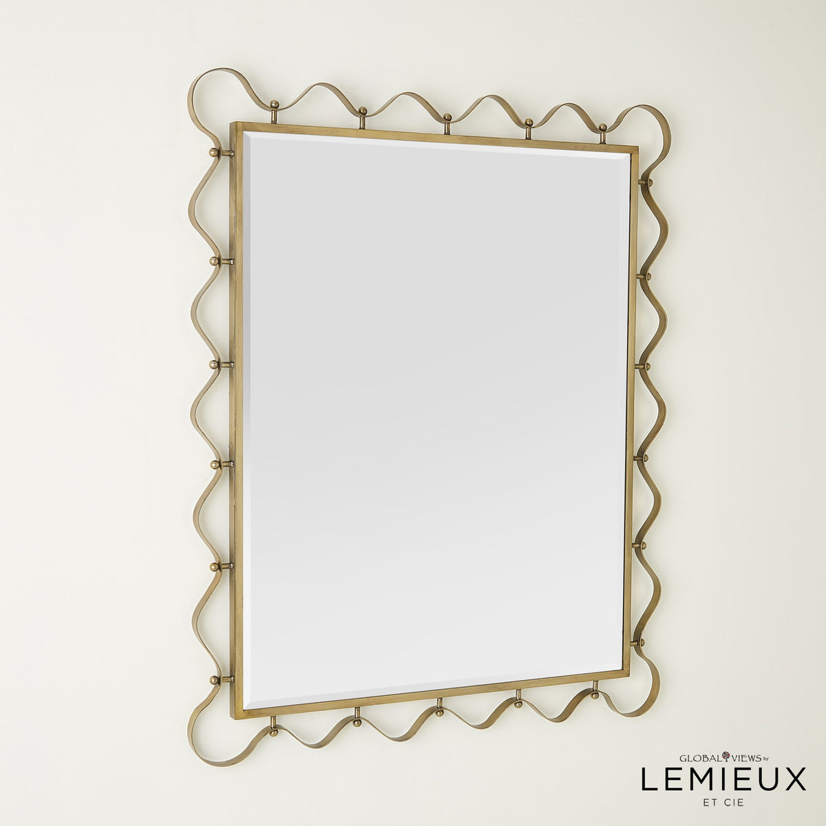 Global Views Brass Les Vagues Mirror