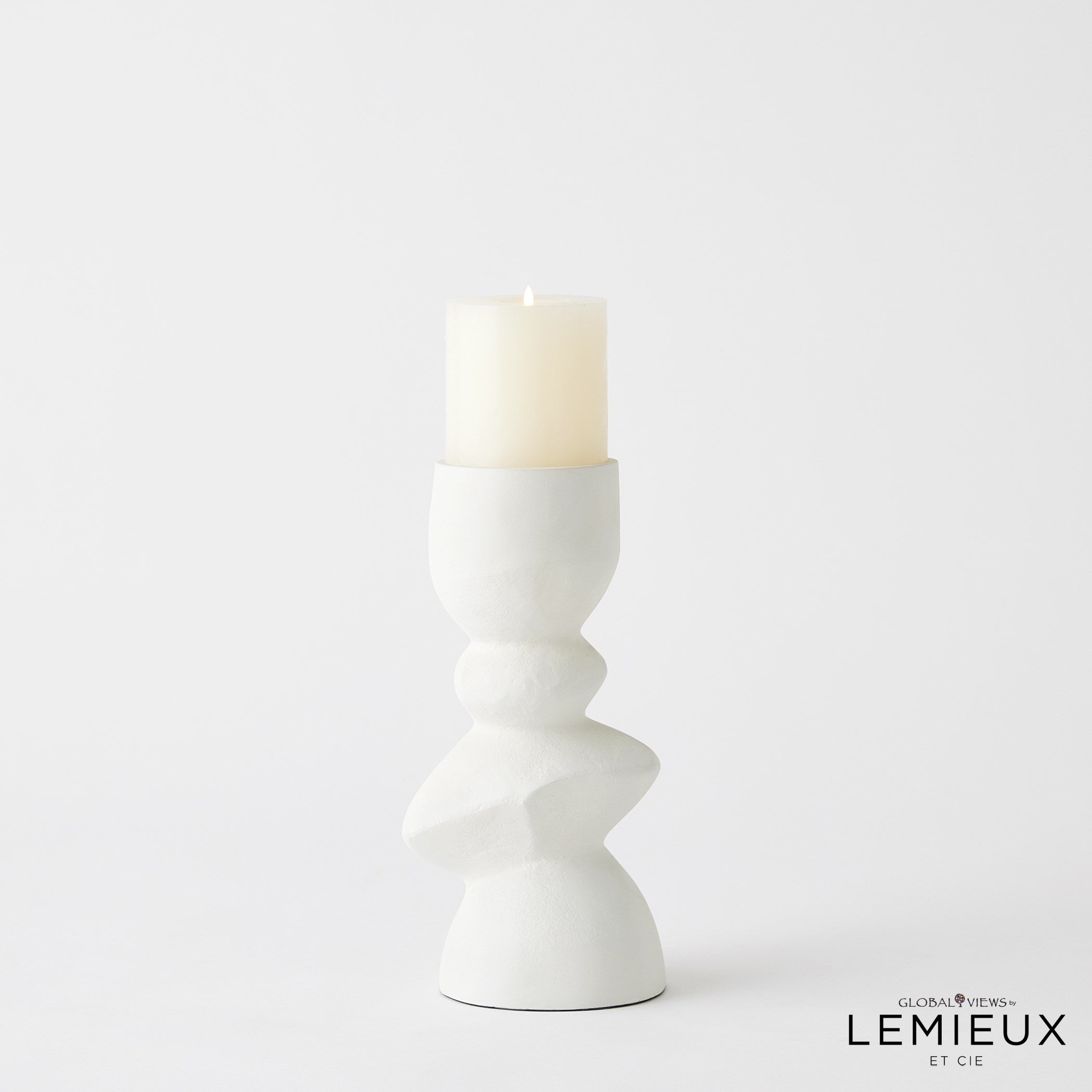 Global Views Pradier Candle Holder White