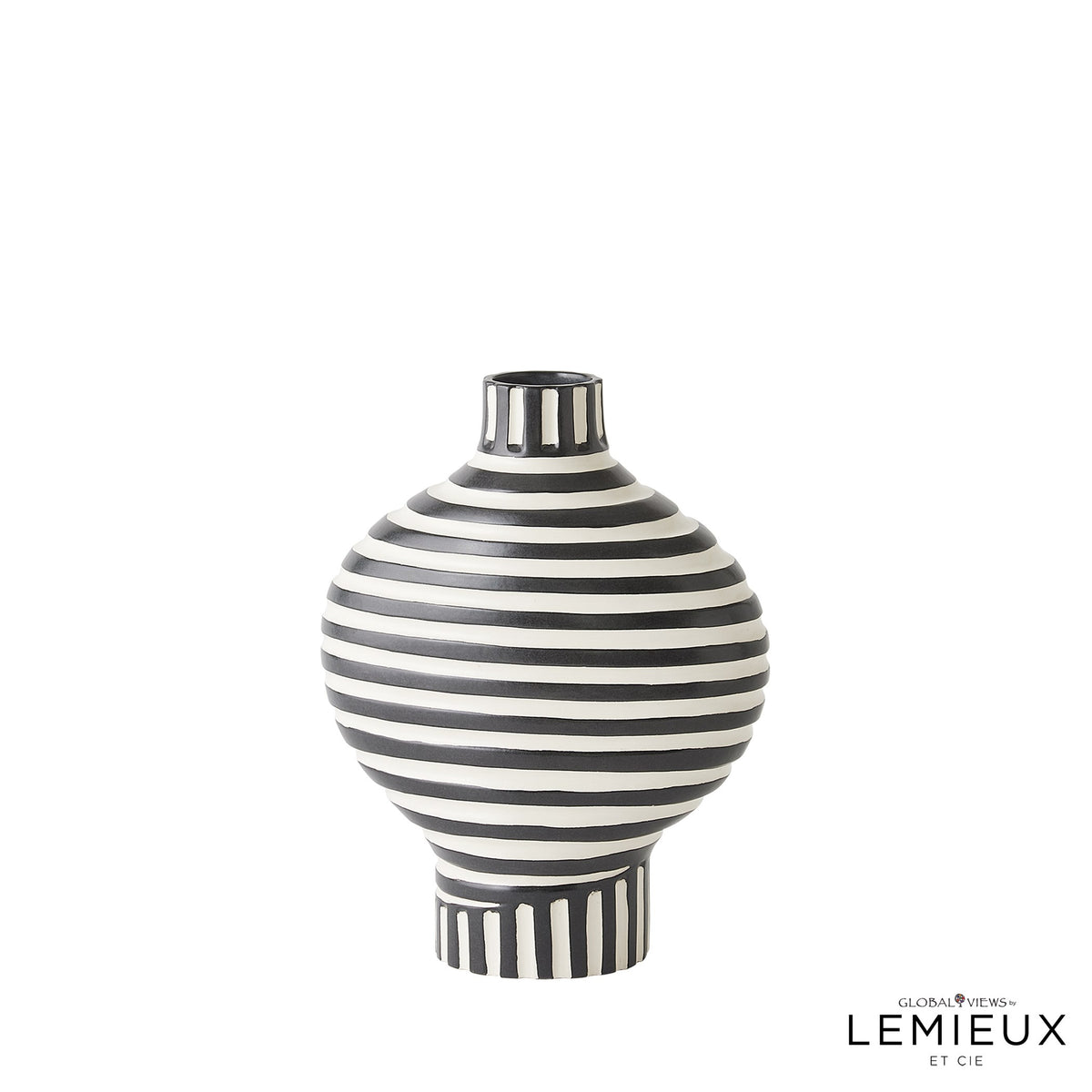 Global Views Black White Colbert Vase
