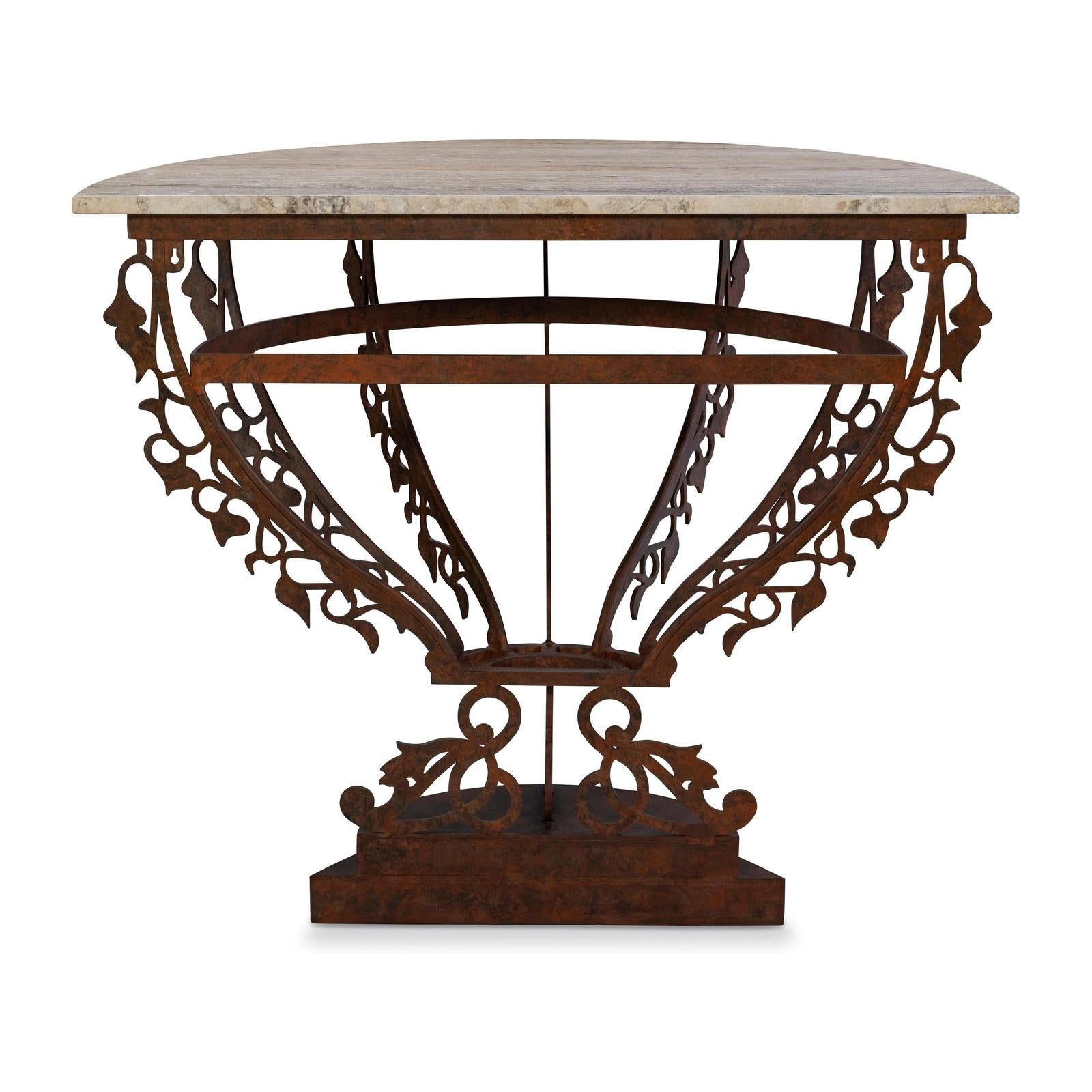 Maitland Smith Venetian Demilune Console