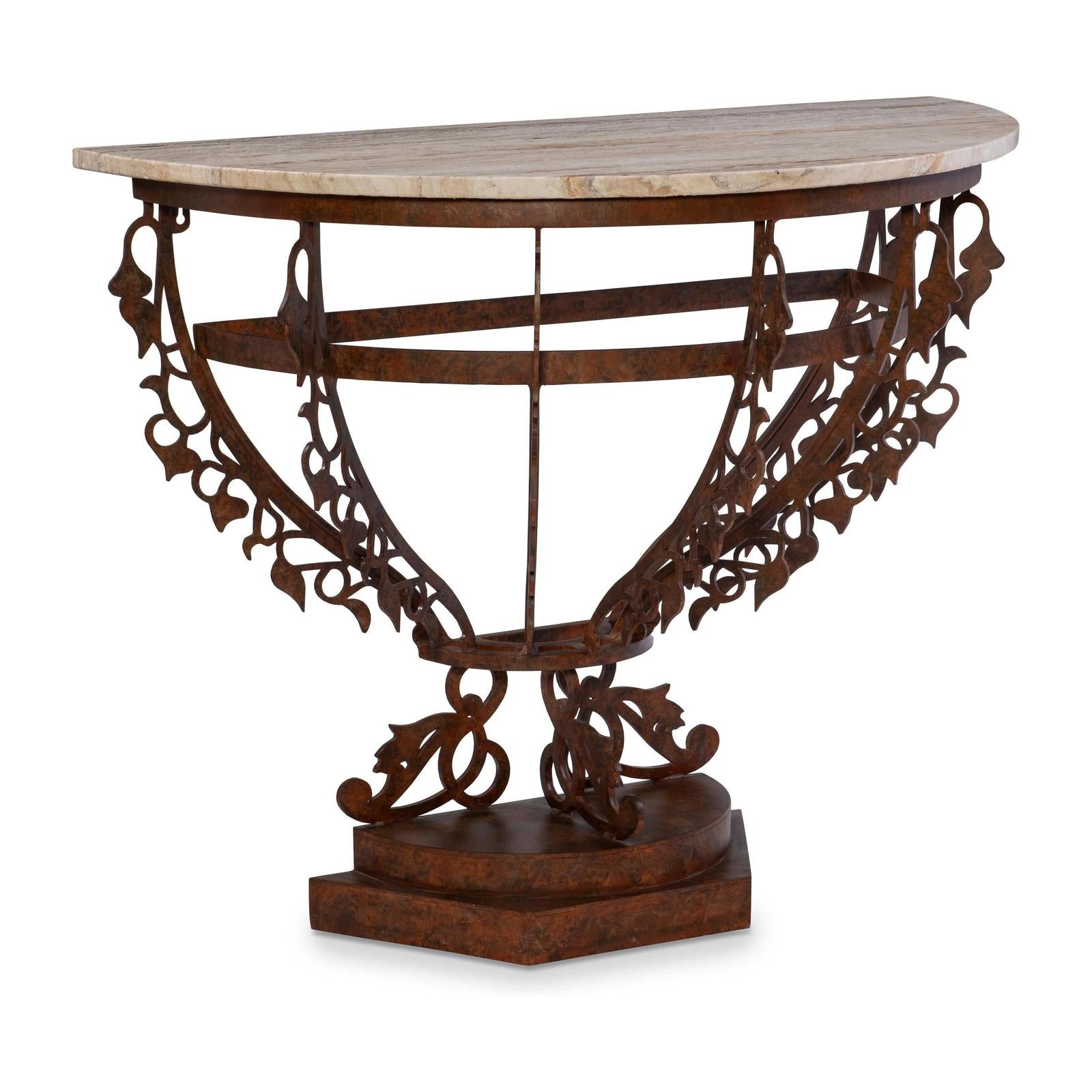 Maitland Smith Venetian Demilune Console