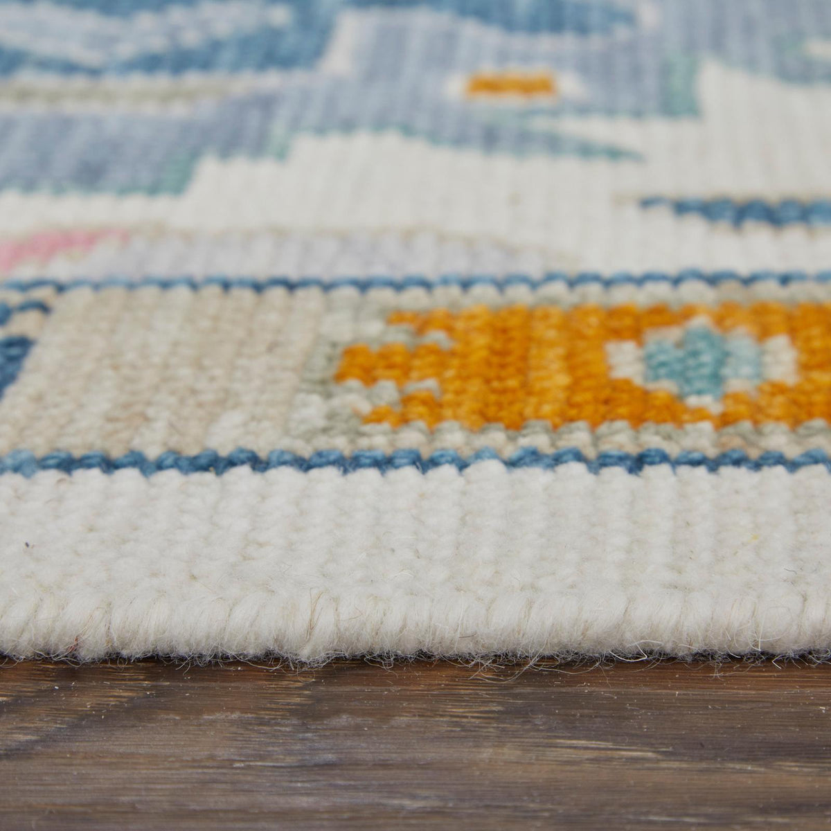 Feizy Karina 69G8F Transitional Floral & Botanical Rug in Ivory/Blue/Pink
