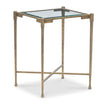 Maitland Smith Iron Side Table With Glass Top