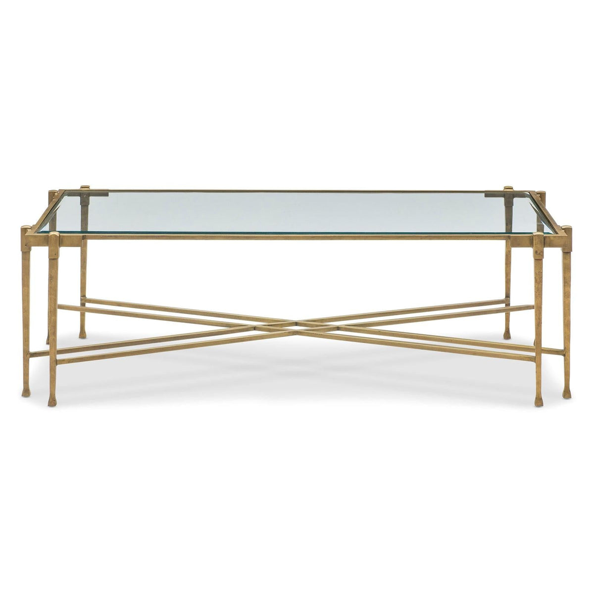 Maitland Smith Iron Coffee Table With Glass Top