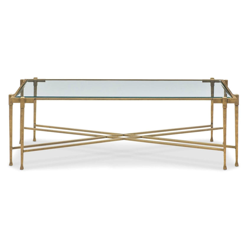 Maitland Smith Iron Coffee Table With Glass Top