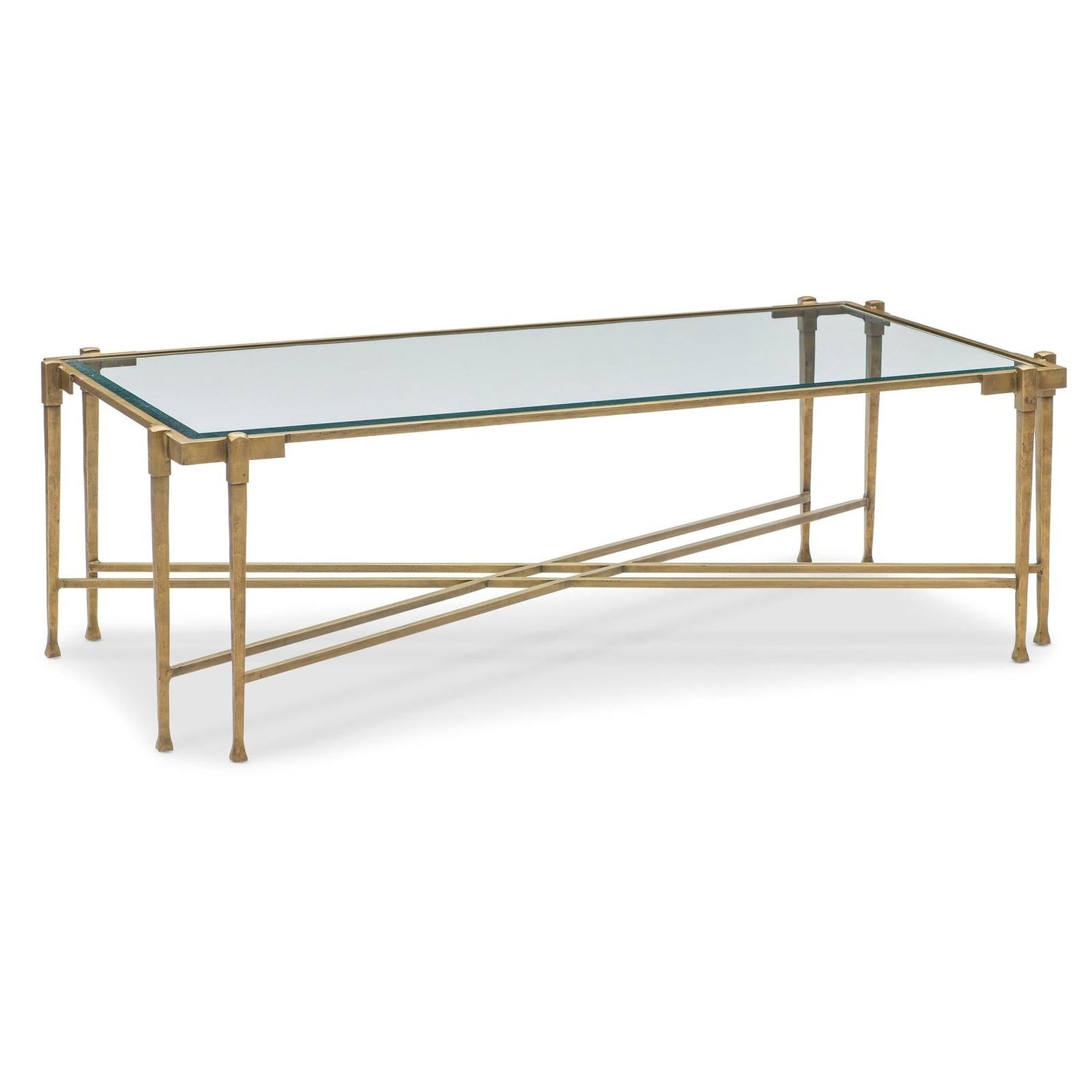 Maitland Smith Iron Coffee Table With Glass Top