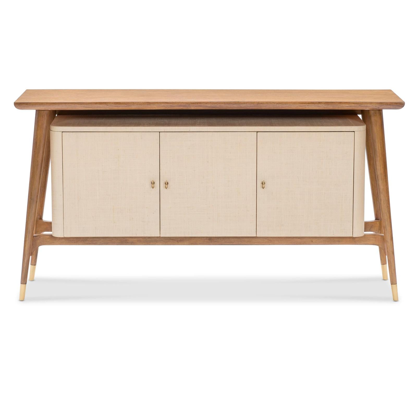 Maitland Smith Nordholm Woven Raffia Console Table