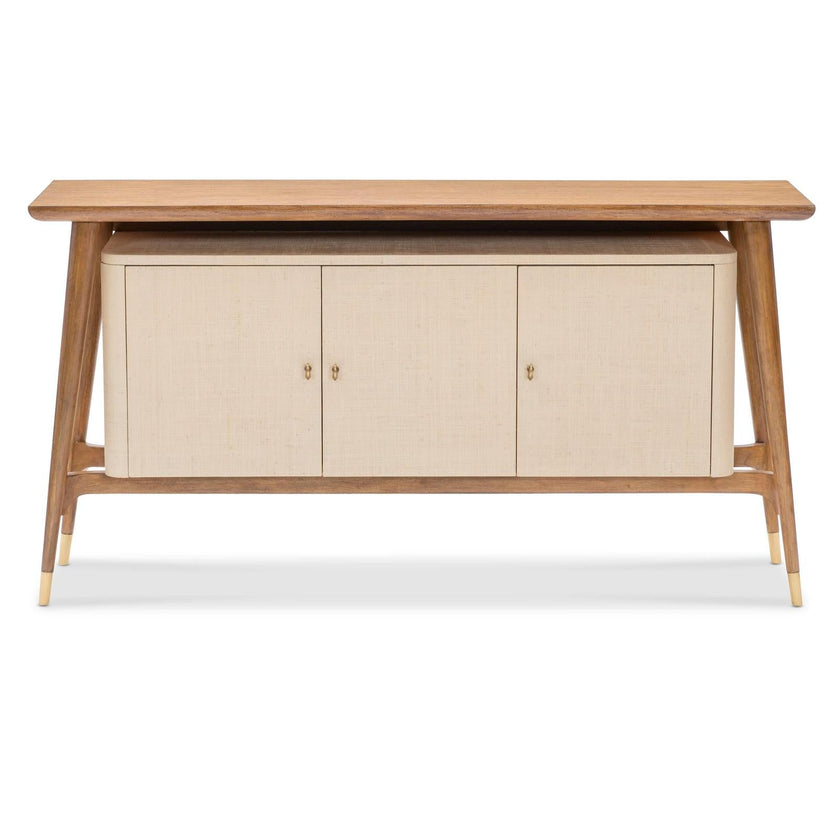 Maitland Smith Nordholm Woven Raffia Console Table