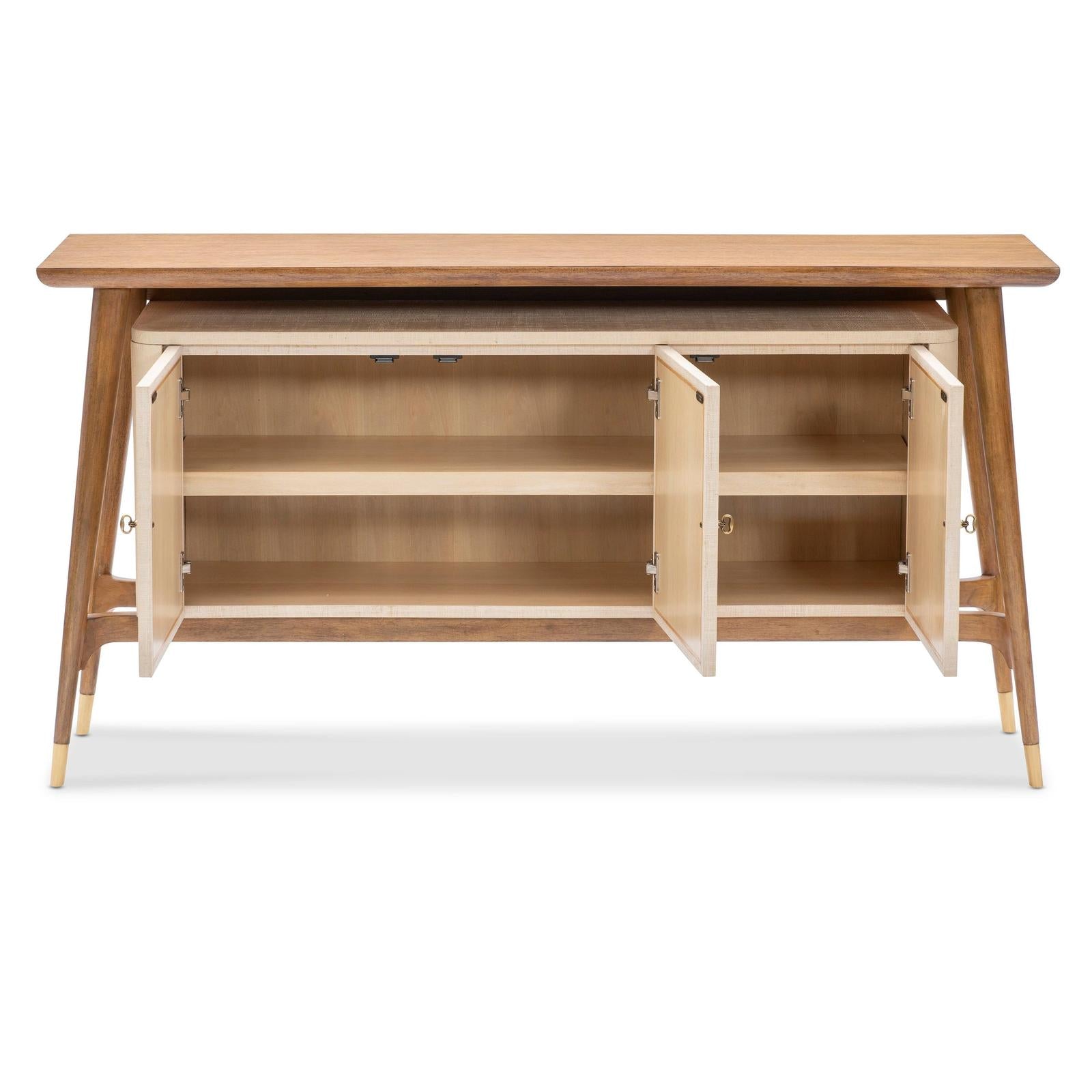 Maitland Smith Nordholm Woven Raffia Console Table