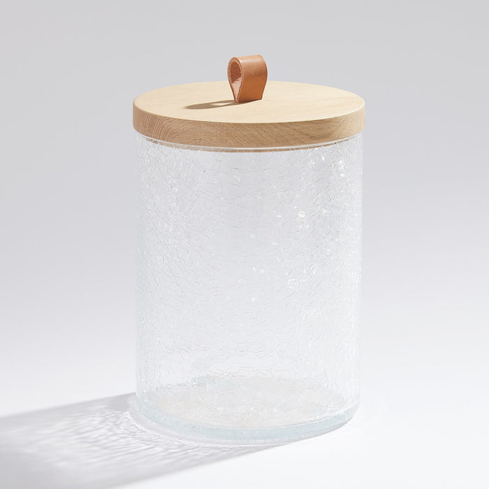 Global Views Crackle Glass Canister with Lid