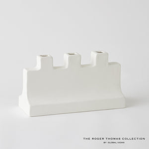 Global Views Matte White Icon Wide Vase