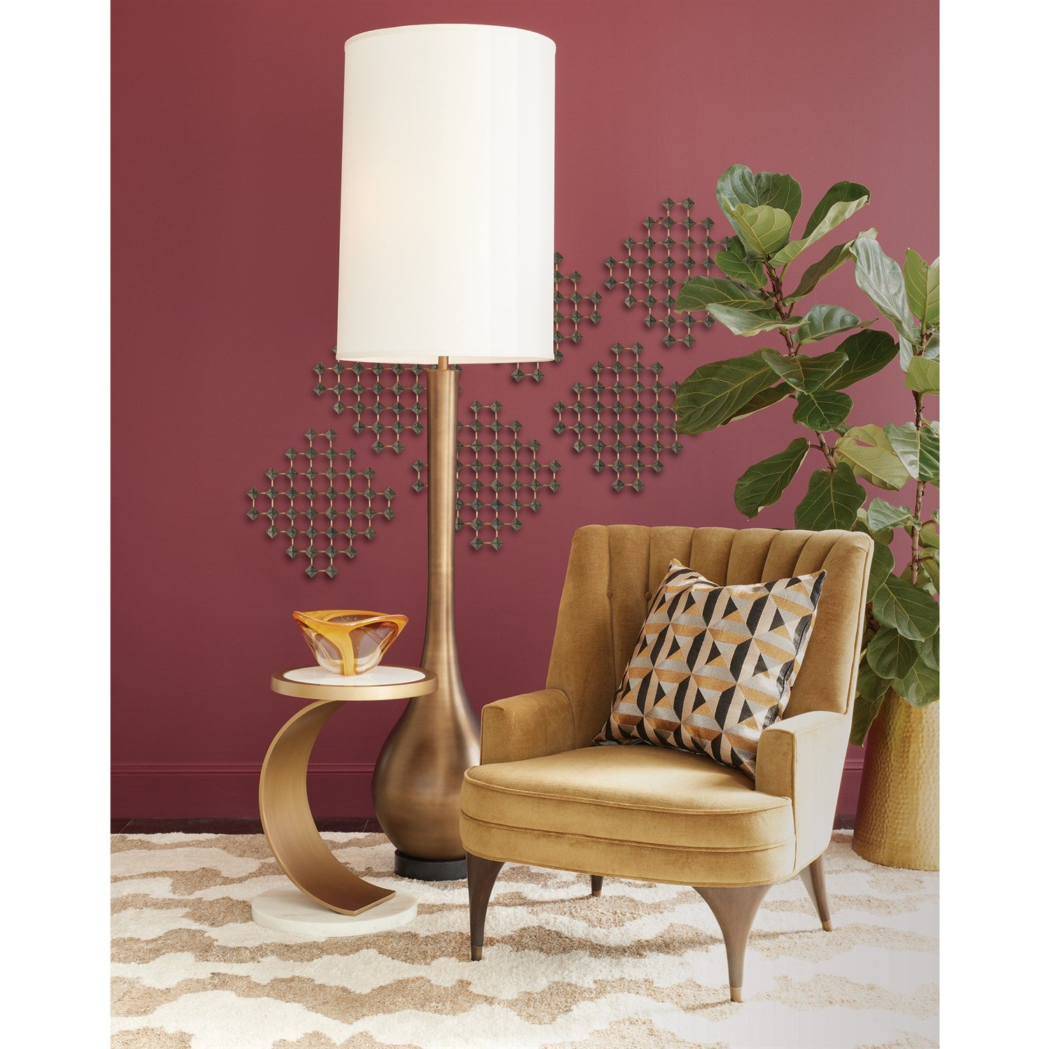 Global Views Wood Brass Ramus Wall Art