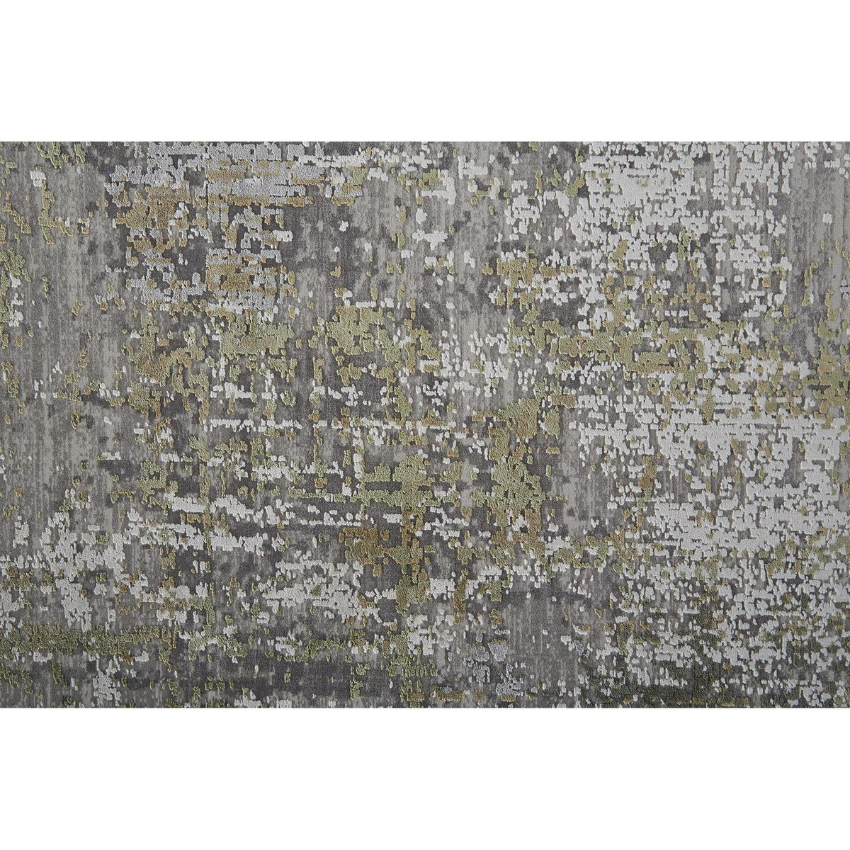 Feizy Cadiz 39FXF Modern Abstract Rug in Green/Gray/Ivory