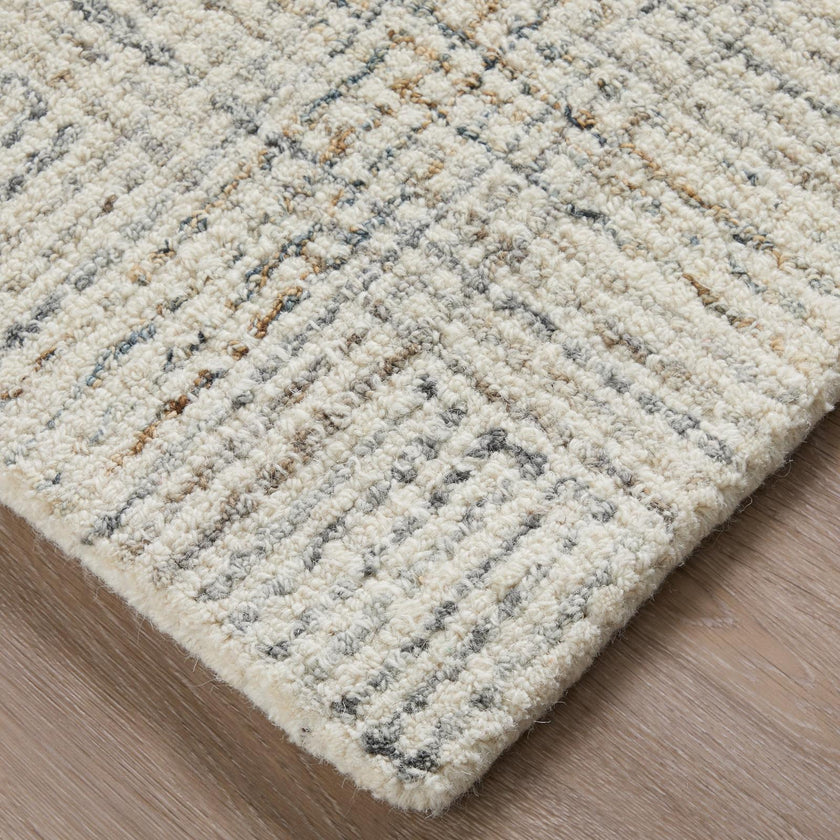 Feizy Belfort 8668F Transitional Geometric Rug in Ivory/Gray/Tan
