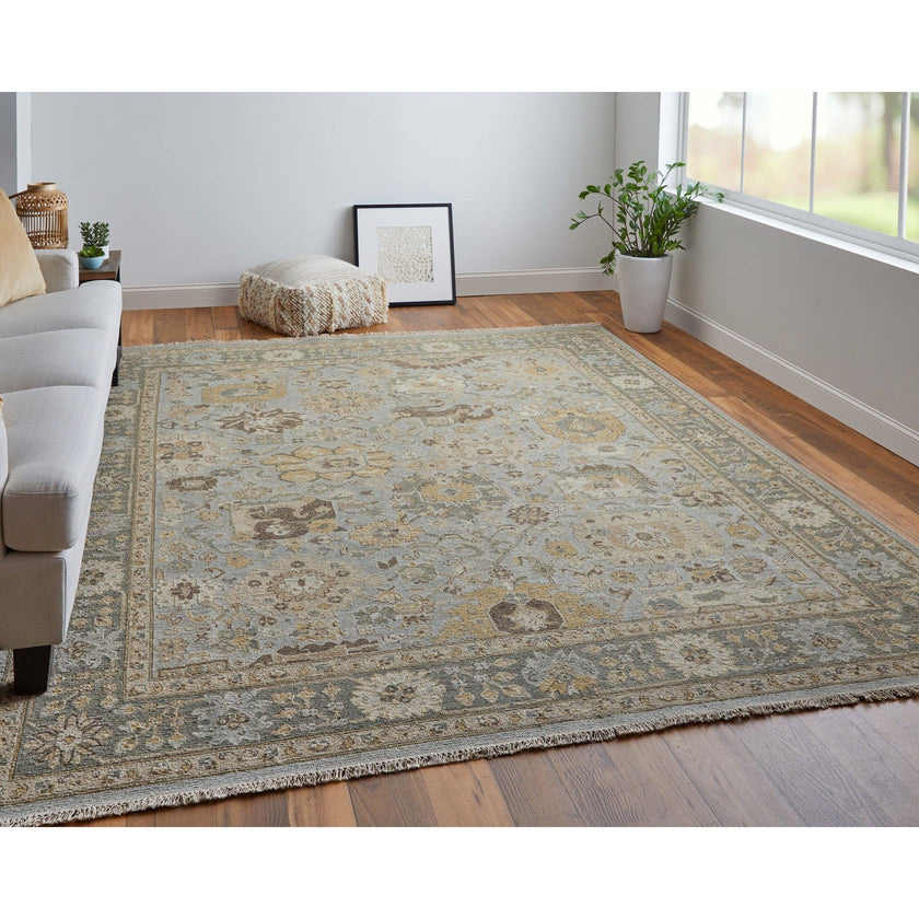 Feizy Corbitt 0612F Traditional Oriental in Blue/Gold/Gray