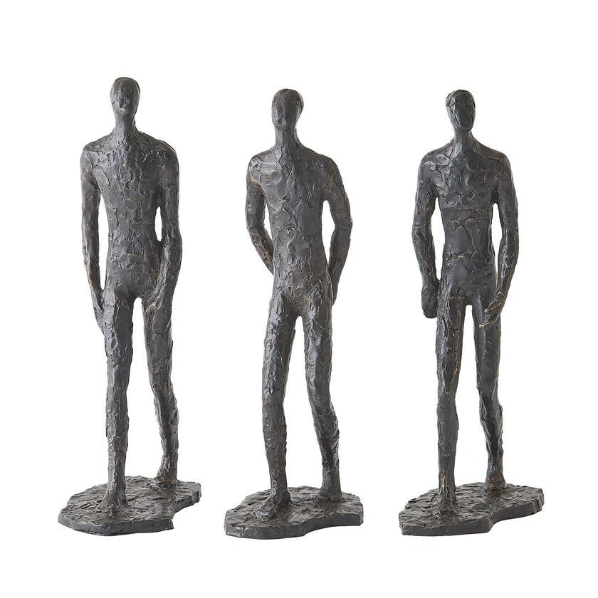Global Views S/3 Pondering Sculptures Bronze