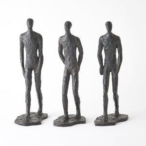 Global Views S/3 Pondering Sculptures Bronze
