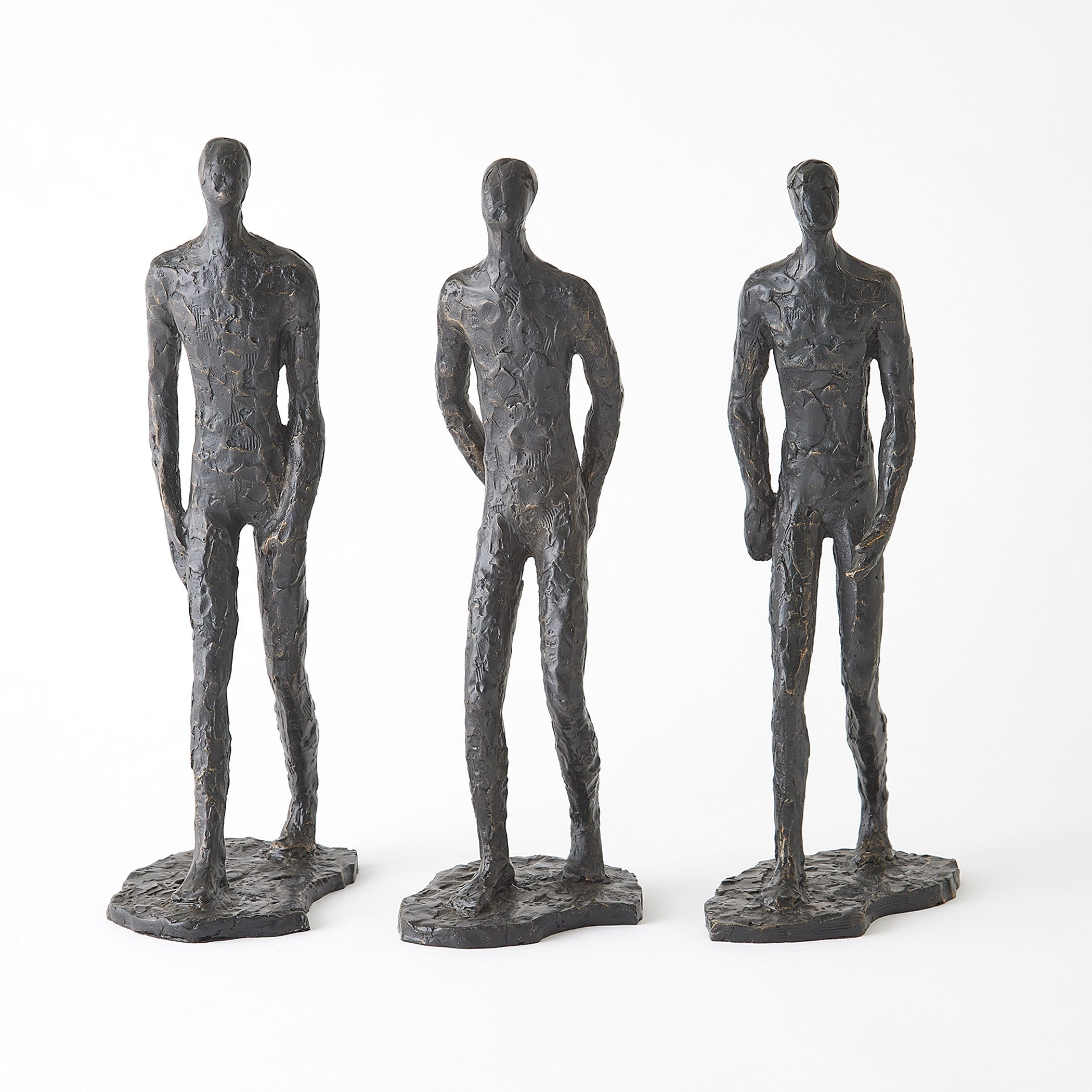 Global Views S/3 Pondering Sculptures Bronze