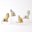 Global Views Lion & Lioness Sculpture Brass/Crystal
