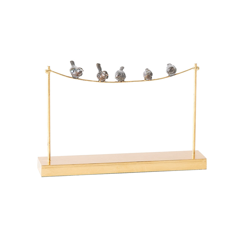 Global Views Birds on a Wire Gold Leaf