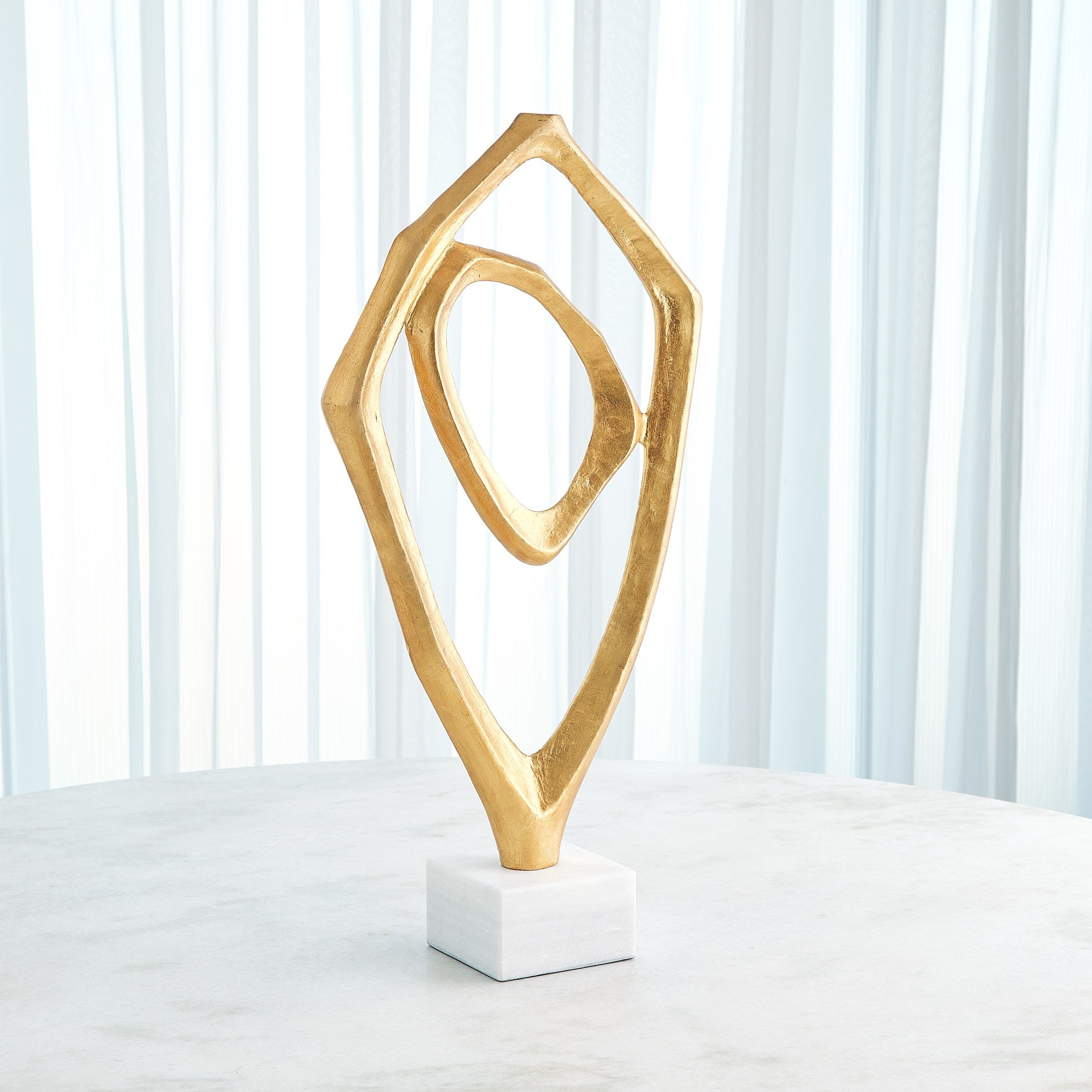 Global Views Interplay Sculpture Gold Leaf