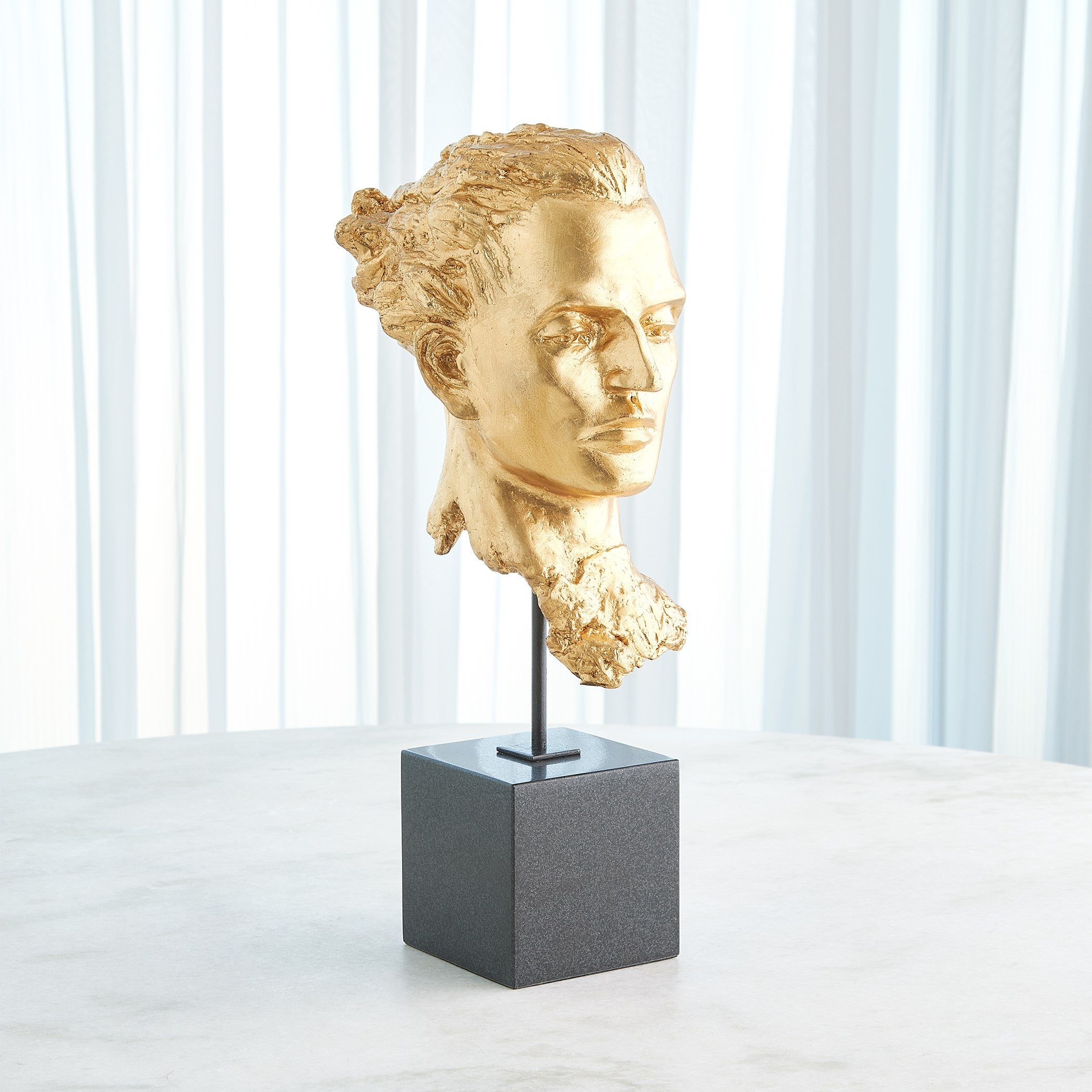 Global Views Gilded Portrait Sculpture Gold Leaf