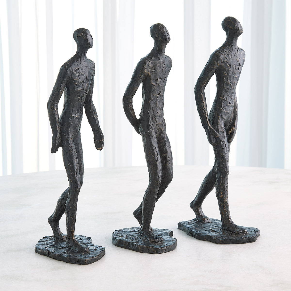 Global Views S/3 Pondering Sculptures Bronze